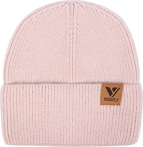 Vgogfly Slouchy Beanie Hats for Women Winter Knitted Caps Soft Warm Ski Hat Unisex - color: Pink
