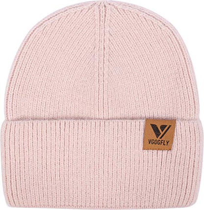 Vgogfly Slouchy Beanie Hats for Women Winter Knitted Caps Soft Warm Ski Hat Unisex - color: Pink