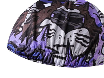Funny Cycling Cap - Polyester Cycling Hat-Under Helmet - Cycling Helmet Liner Breathable&Sweat Uptake - color: B12