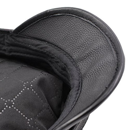 Unisex Genuine Leather Greek Fisherman Sailor Fiddler Driver Hat Flat Cap - color: Black, size: Medium