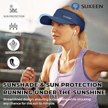 Sukeen Lightweight Sports Sun Visor Hat for Men Women - color: Navy Blue