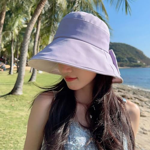 Gogobear Womens Sun Hats Summer UPF 50+ Wide Brim Beach Sun Hat - color: Purple
