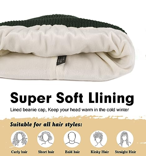 Wmcaps Winter Beanie for Men Women, Soft Warm Fleece Lined Knit Hat - color: Army Green