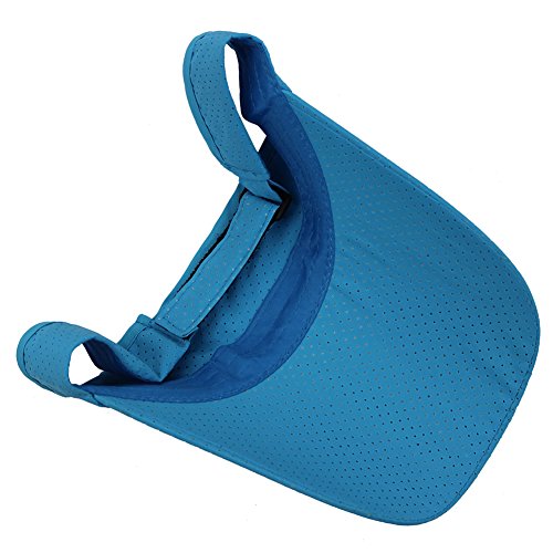Mens Summer Quick-Dry Run Long Brim Empty Top Baseball Tennis Sun Hat Cap Visor - color: Lake Blue