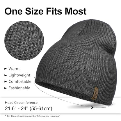 OUTDOOR SHAPING Unisex Knit Beanie Hat - Warm Durable Soft Skull Cap for Men & Women - color: Black