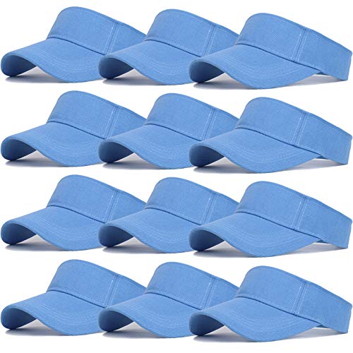 Ultrafun 12 Pack Sun Visor Hats Women Men Outdoor Sports Beach - color: 12pack-blue