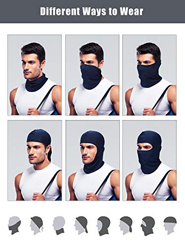 SATINIOR 9 Pcs Ski Mask Men Balaclava Pasa Montañas para Hombre Hood Protection Full Face Cover Cooling Neck Gaiter Bandana - color: Classic Colors