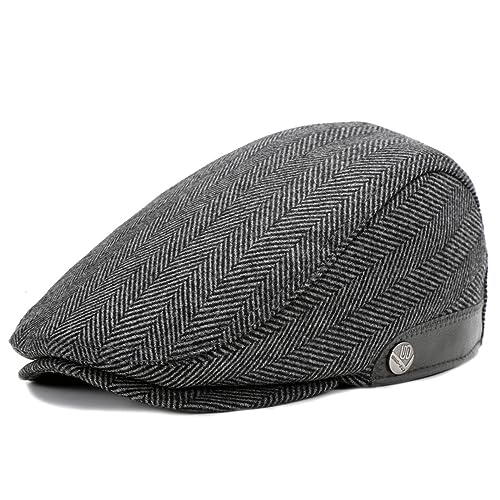 Sumolux Mens Newsboy Hat Flat Cap Gatsby Lvy Irish Hats Driving Cabbie - color: A Grey