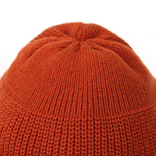 UNDERCONTROL Winter Trawler Fisherman Beanie Men Women Unisex Stylish Plain Docker Skull Hat Roll up Watch Cap Color Pack - color: Orange