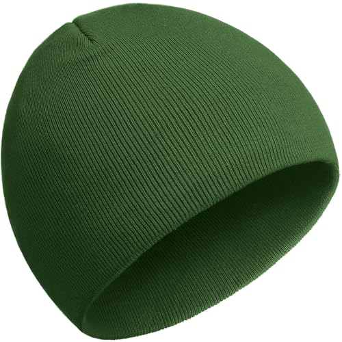 ROYBENS 100% Cotton No Cuff Beanie Hat Men Women, Fisherman Skull Cap - color: Turquoise Green