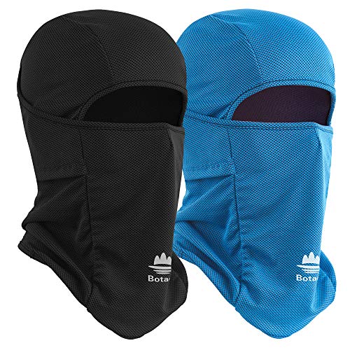 Balaclava Ski Mask, Sun Protection Breathable Face Cover Men Women - color: 2 Packs - Blue + Black