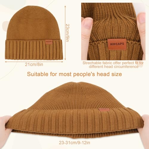 Wmcaps Fleece Lined Knit Beanie for Men Women, Soft Warm Winter Hat - color: Grey
