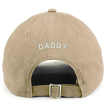 Trendy Apparel Shop Daddy (Back) Embroidered 100% Cotton Dad Hat - color: Khaki