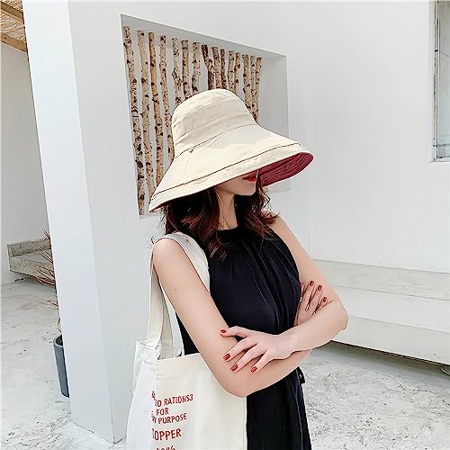 Women Wide Brim Sun Hats Metal Wired Edge Summer UV Protection Beach Fishing Hat for Hiking Garden Travel Chin Strap - color: Lant001-pink, size: One Size