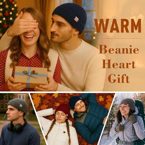 PolarWool™ L/XL/XXL Merino Wool Waffle Fisherman Beanie Watch Cap Dual-Layer 2 Styles Warm Winter Knit Hat for Men Women - color: Gray(urban), size: Medium-Large