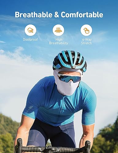 AstroAI Ski Mask Balaclava, Windproof UV Protector Face Cover, White - color: White