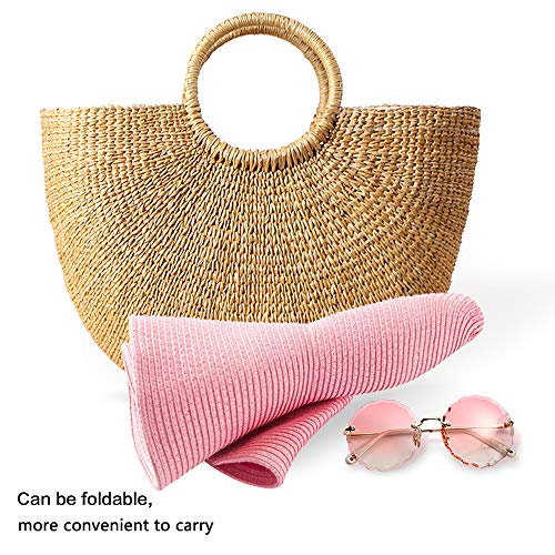 Women's Wide Brim Sun Hat - UV Protection Floppy Straw Sunhat Summer 7 1/4 - color: Pink, Size 58cm, for 22 - 22 7/8" ( 7, 7 1/8, 7 1/4 )