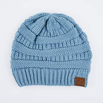C.C Exclusives Cable Knit Beanie - Thick, Soft & Warm Chunky Beanie Hats - color: Denim