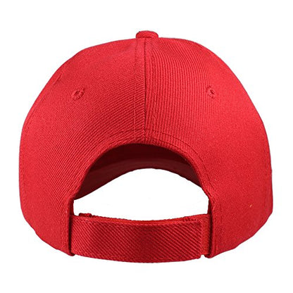 Gelante Plain Baseball Cap Adjustable Back Strap 3 PC - color: Red