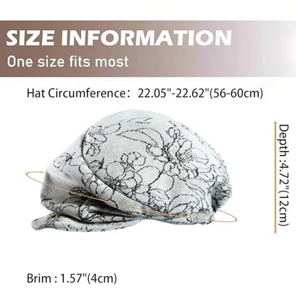 Womens Newsboy Hats Vintage Cabbie Hat Beret Paperboy Floral Painter Cap