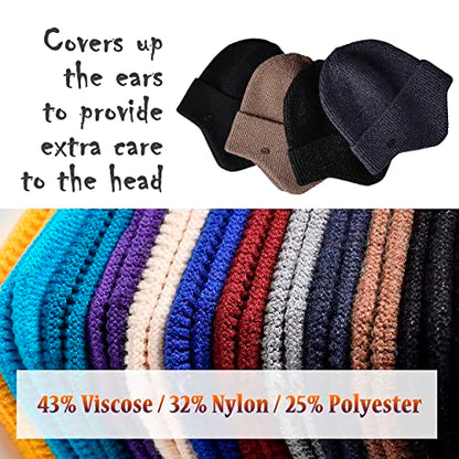 HiRui Knit Beanie Hats Winter Hats Ear Covers for Men Women-Warm Daily Headwear - color: Burgundy