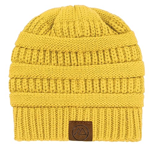 American Trends Winter Hats for Women 4 Pack Beanie Hats Caps Knit Chunky Slouchy Beanie Hats - color: Yellow