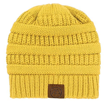 American Trends Winter Hats for Women 4 Pack Beanie Hats Caps Knit Chunky Slouchy Beanie Hats - color: Yellow