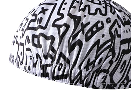 Man's Cycling Cap - Polyester Road Cycling Hat-Under Helmet - Cycling Helmet Liner Breathable&Sweat Uptake - color: Black Aa