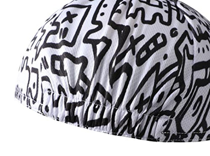Man's Cycling Cap - Polyester Road Cycling Hat-Under Helmet - Cycling Helmet Liner Breathable&Sweat Uptake - color: Black Aa