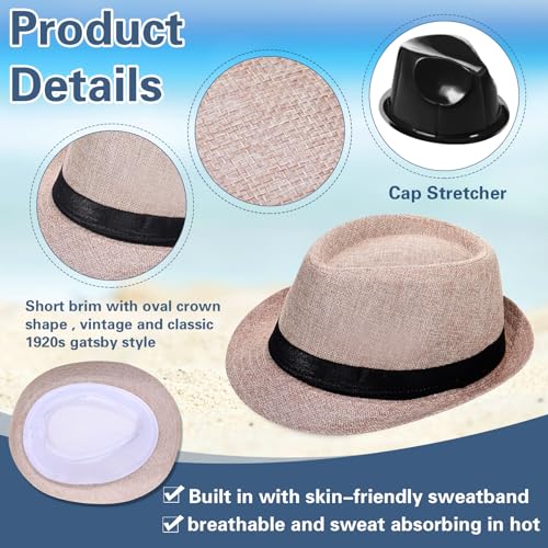 Suhine 36 Pcs Fedora Hat Bulk for 20s Party Supplies - color: Creamy White