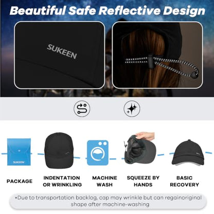 Sukeen Lightweight Running Hat for Women Sports Baseball Cap Unstructured - color: #2 Black