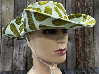 Funny Sun Hat for Men Women Wide Brim Bucket Hat Hiking Boonie Hat Summer Beach Fishing Caps - color: Pickle