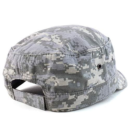 Trendy Apparel Shop 오버사이즈 XXL 플랫 탑 스타일 아미 캡 - color: ACU