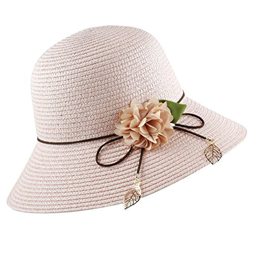 The Hat Depot Womens Floppy Summer Sun Beach Wide Brim Straw Hat - color: Fh12