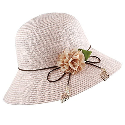 The Hat Depot Womens Floppy Summer Sun Beach Wide Brim Straw Hat - color: Fh12
