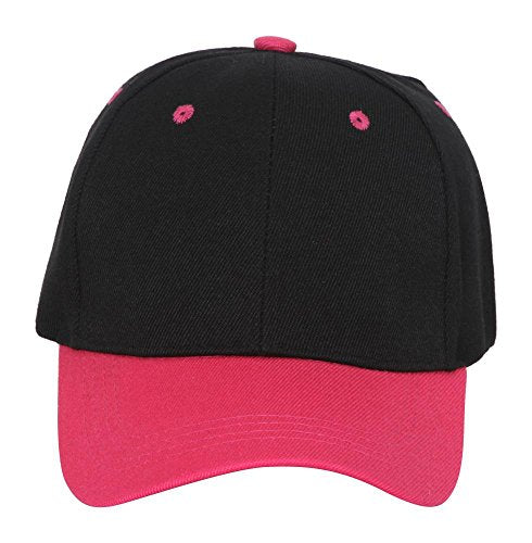 TOP HEADWEAR 12-Pack Adjustable Baseball Hat - color: Black/Pink