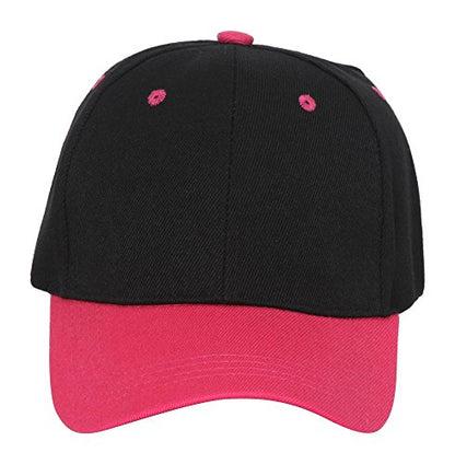TOP HEADWEAR 12-Pack Adjustable Baseball Hat - color: Black/Pink