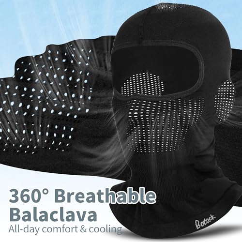 2 Pack Breathable Balaclava Ski Mask, Motorcy Helmet Liner Men Women - color: Black+Black