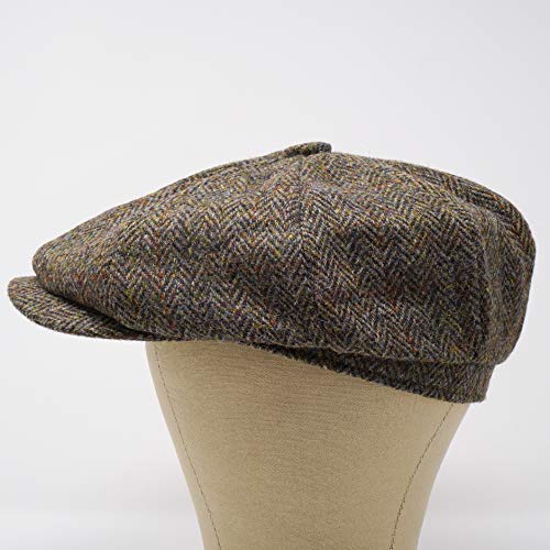 Lomond Newsboy Cap - 100% Handwoven Wool - Harris Tweed - Water Resistant - color: Classic Herringbone, size: Small