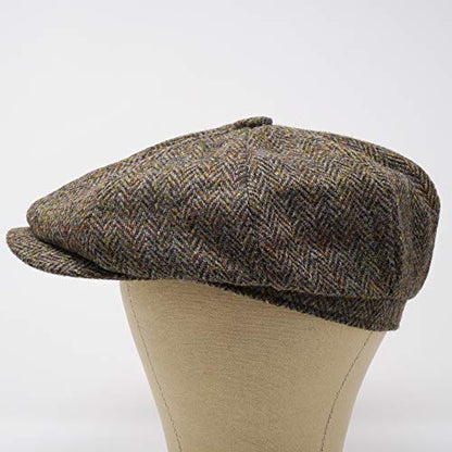 Lomond Newsboy Cap - 100% Handwoven Wool - Harris Tweed - Water Resistant - color: Classic Herringbone, size: Medium