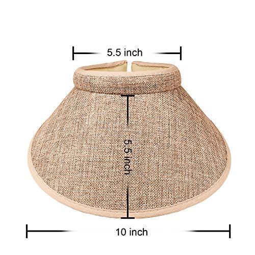 PRO.FASHION Women's Summer Sun UV Protection Visor Wide Brim Clip on Beach Pool Golf Cap Hat-Polyester - color: Khaki