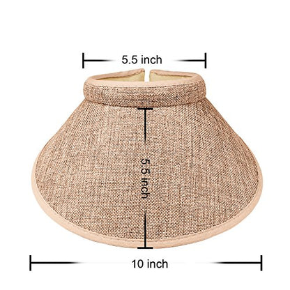 PRO.FASHION Women's Summer Sun UV Protection Visor Wide Brim Clip on Beach Pool Golf Cap Hat-Polyester - color: Khaki