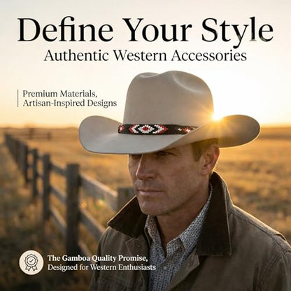 Gamboa Horsehair Hat Band for Cowboy Hats - color: Beaded Design
