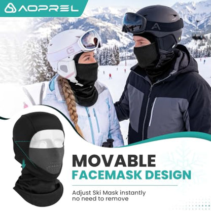 AOPREL Balaclava Ski Mask for Men Winter Face Mask Breathable & Thermal Winter Balaclava Women for Cold Weather Outdoor - color: Speed Stripe