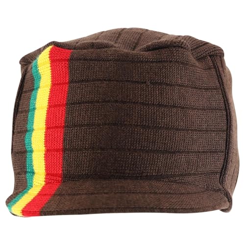 Armycrew Flat Top Army Style Knitted Visored Beanie Cap - color: Brown Rgy