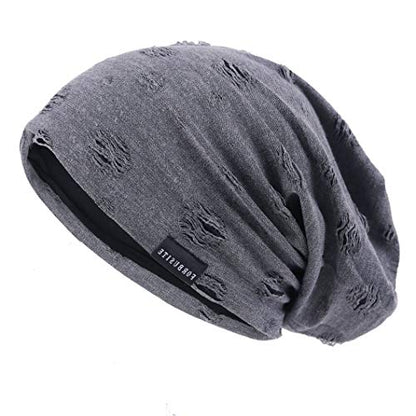 Ruphedy Men Slouchy Beanie Summer Long Oversize Thin Lightweight Skull Cap B011h - color: B405-grey, size: One Size