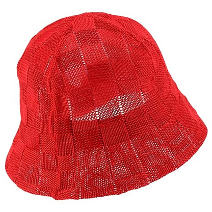 Armycrew Lightweight Breathable Mesh Summer Bucket Hat - color: Red 1