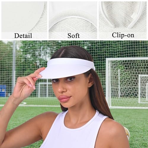 3 Pack Sports Sun Visor Hat Women Men Adjustable Clip On Visors Outdoor Golf Beach Cap - color: Multicolor1, White, Black
