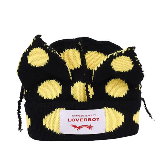 Knitted Beanie Hat Cute Rabbit Long Ears Fun Caps Fluffy Winter Warm Knitted Rabbit Hats Outdoor Slotty Cap - color: Whitebd