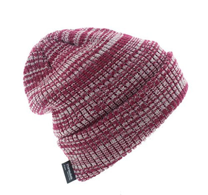 Milani Thinsulate 40 Gram Windchill Insulated Winter Cold Weather Beanie Skull Cap - color: Burgundy/White